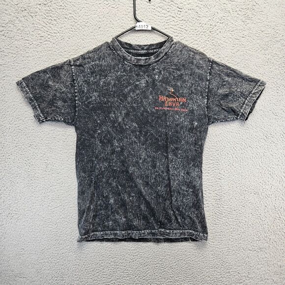 Hawaiian Lava T-Shirt Mens Size medium Black Acid Wash Hawaii Map Graphic - Picture 1 of 8